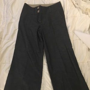 Wide legged “denim” slacks
